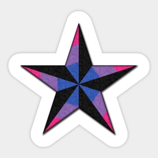 Bisexual Pride Flag Colored Nautical Star Sticker